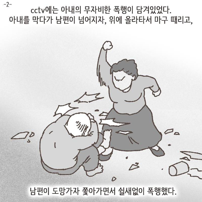 cctv에는 아내의 무자비한 폭행이 담겨있었다 — 웹툰 장면 5