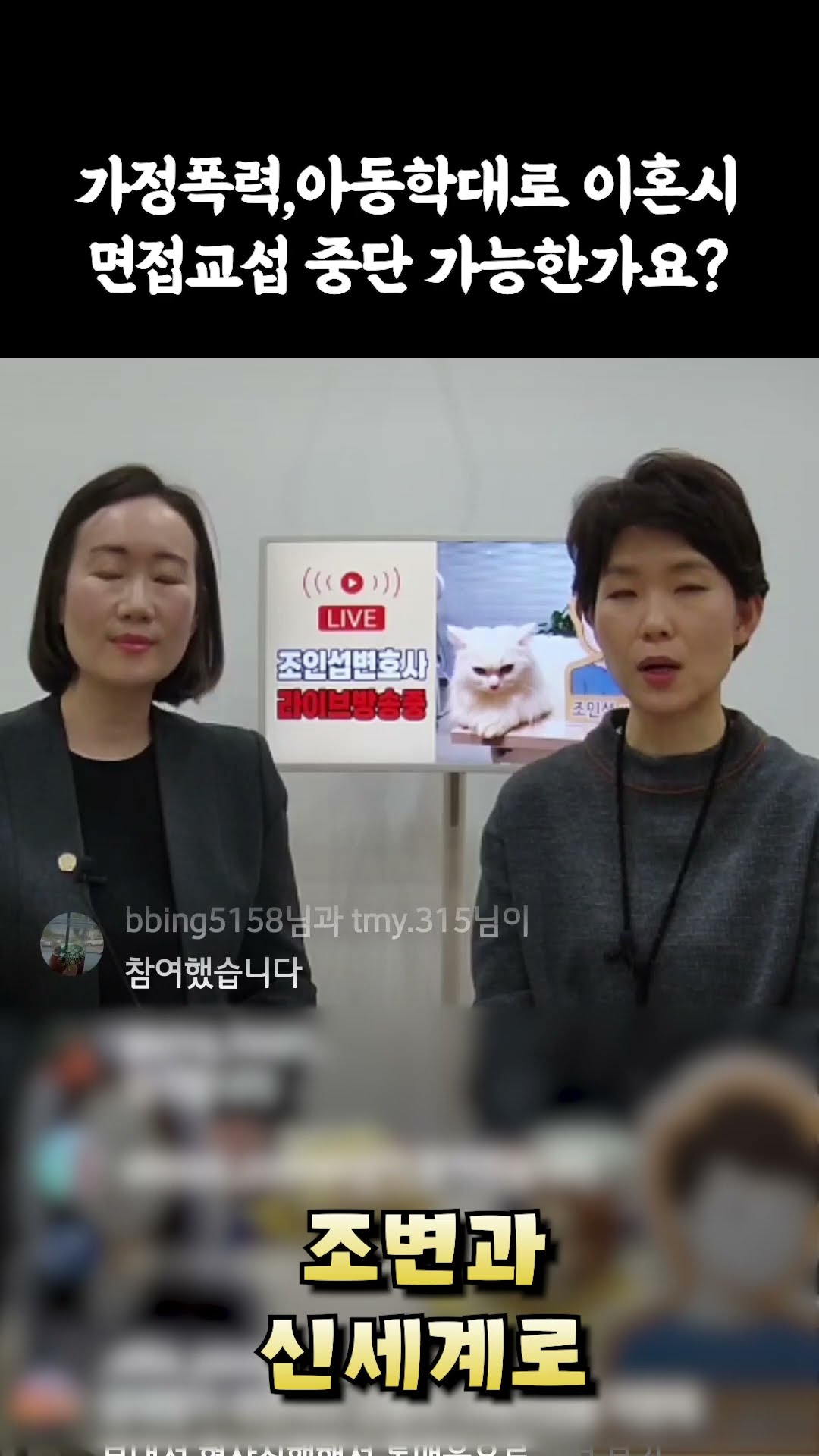 가정폭력 아동학대로 면접교섭중단 가능한가요?